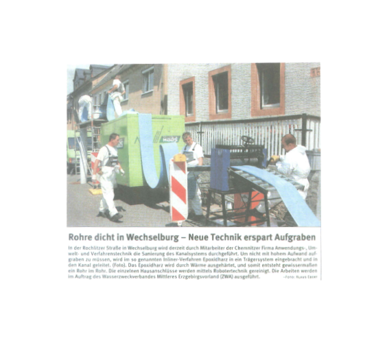Zeitungsartikel Neue Inliner Technik Haas Stuttgart, Ludwigsburg & Region
