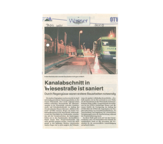 Zeitungsartikel Sanierung von Abwasserkanaelen Haas Stuttgart, Ludwigsburg & Region